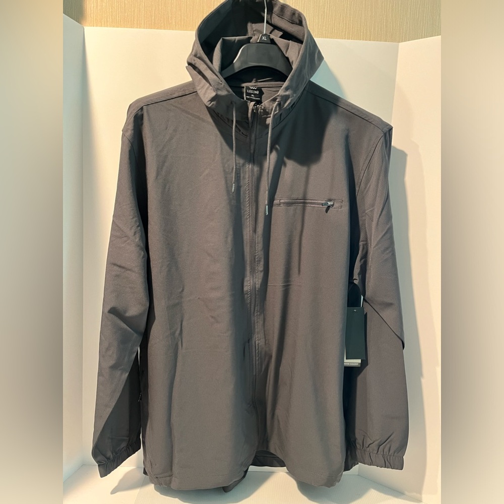 LEG3ND STRETCH FULL ZIP LONG SLEEVE WATER-RESISTANT UNLINED HOODED JACKET